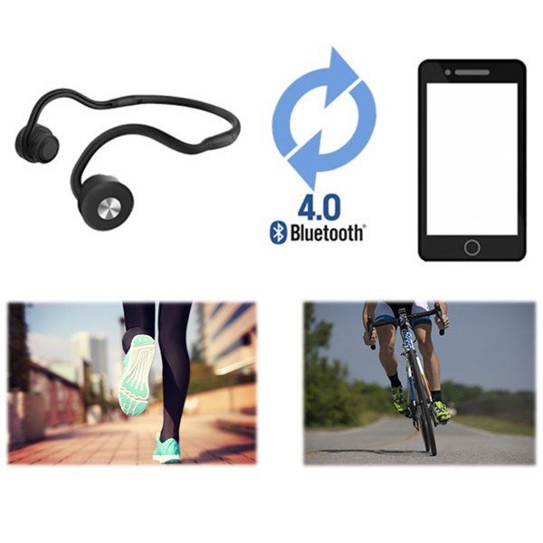 DenDen 骨伝導ワイヤレスヘッドホン Bluetooth イヤホン 高音質 難聴 