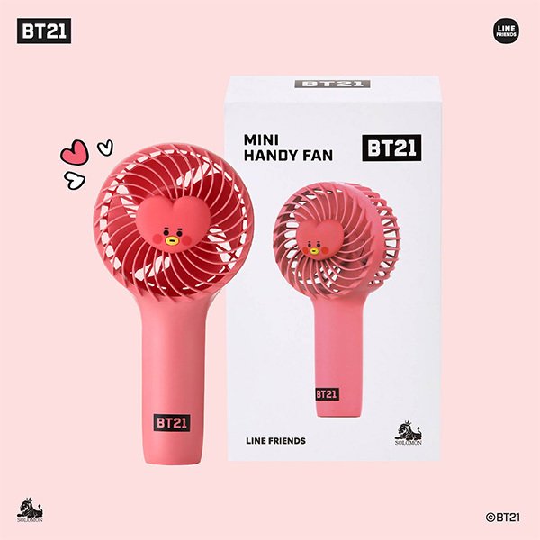 Bt21 グッズ 公式 ミニハンディファン ミニ扇風機 Linefriends 公式ライセンス品 ハンズフリー Rhf Bt21 Tata Softbank公式 Iphone スマートフォンアクセサリーオンラインショップ