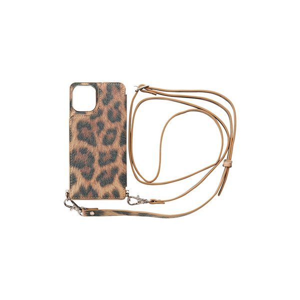 CCCフロンティア iPhone12mini Cross Body Case Animal Series  （leopard） ブラウン ベージュ