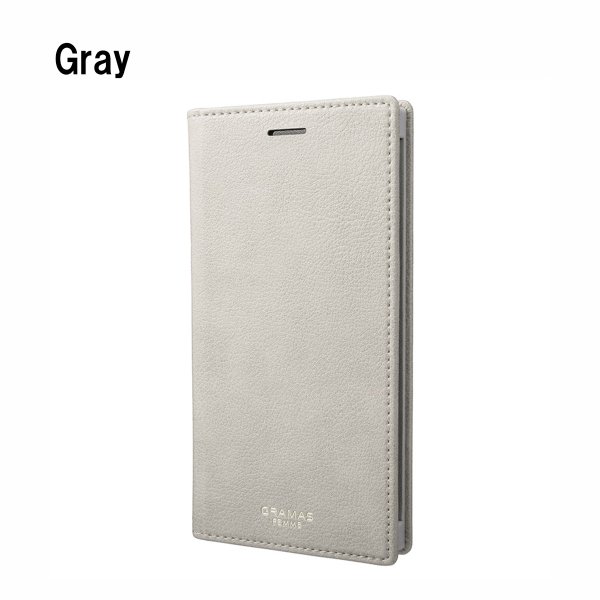 【アウトレット】GRAMAS iPhoneXS ケース 手帳型 レザー Colo PU Leather Book Case Gray