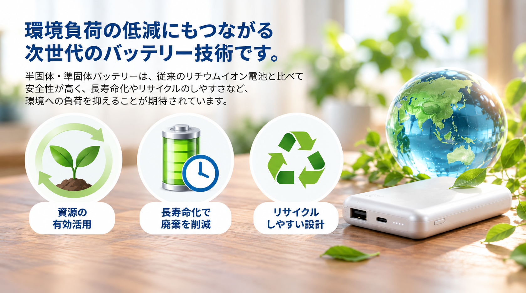 なぜ半固体・準固体モバイルバッテリーが注目されている？のイメージ